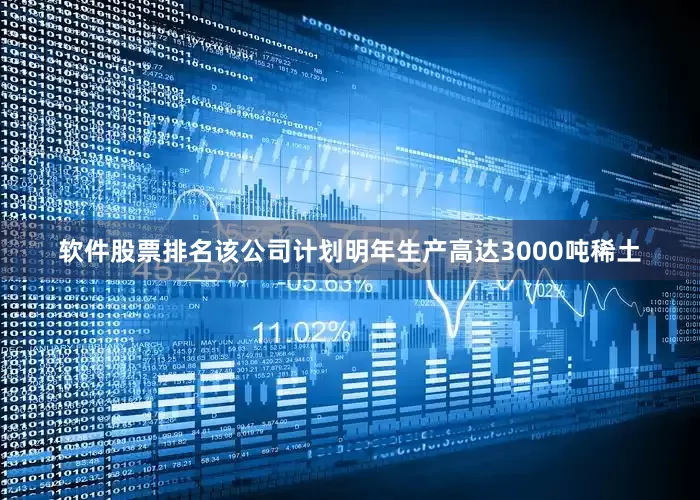 软件股票排名该公司计划明年生产高达3000吨稀土